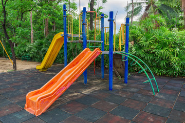 Modern children playground in park