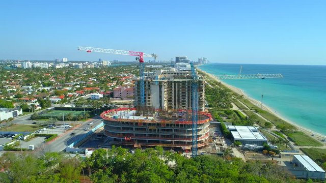 Miami Beach beachfront development 4k 24p