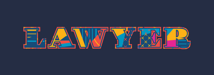 Lawyer Concept Word Art Illustration - obrazy, fototapety, plakaty