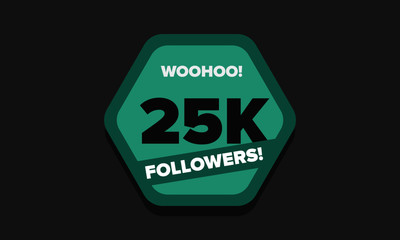 Woohoo 25K Followers Sticker for Social Media Page or Profile Post