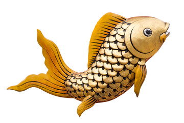 The golden fish of statue.