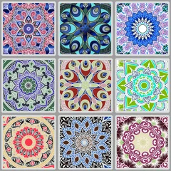 Papier peint Tuiles marocaines Modèle sans couture floral coloré