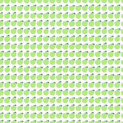 Seamless pattern with cartoon green apples.