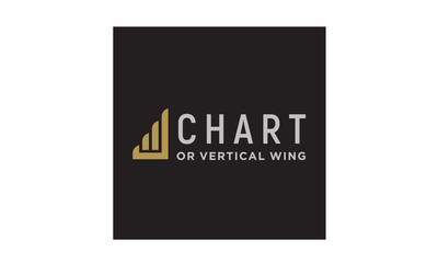 Financial Business Statistic Chart Bar Diagram Wings logo design 