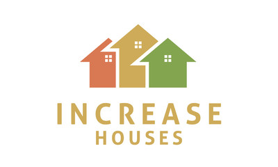 House with Increase Arrow Statistic Business Marketing logo design 