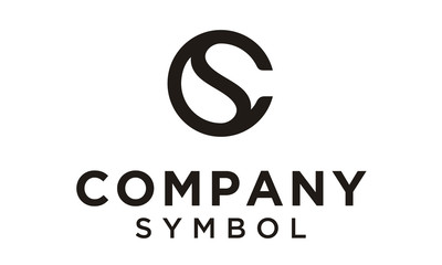 Initials Monogram CS SC Letter Circular Yin Yang logo design  - obrazy, fototapety, plakaty