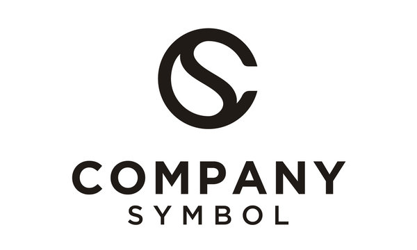 Initials Monogram CS SC Letter Circular Yin Yang logo design 