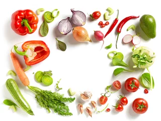Foto op Plexiglas diverse verse groenten © Mara Zemgaliete