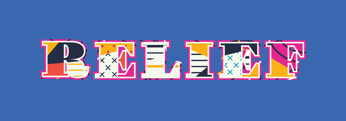 Relief Concept Word Art Illustration