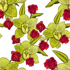 vector seamless flower pattern for cards, textiles, backgrounds