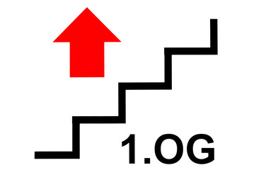 Treppenaufgang Hinweisschild