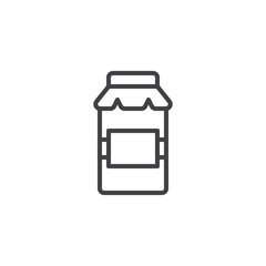 Jam jar outline icon. linear style sign for mobile concept and web design. Honey jar simple line vector icon. Symbol, logo illustration. Pixel perfect vector graphics