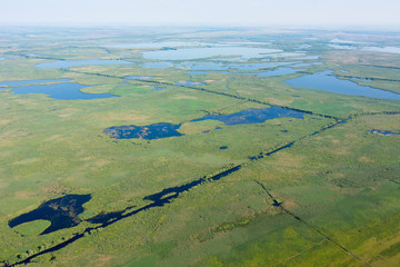Danube Delta Aerial View over Unique Nature