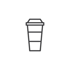 Coffee paper cup outline icon. linear style sign for mobile concept and web design. Take away drink simple line vector icon. Symbol, logo illustration. Pixel perfect vector graphics