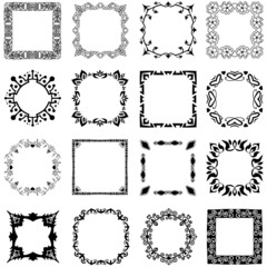 Set of frames for programs, websites, decorations as elements.
