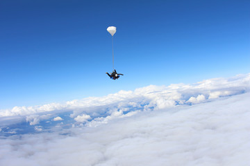 Skydiving. Tandem jump.