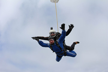 Skydiving. Tandem jump.