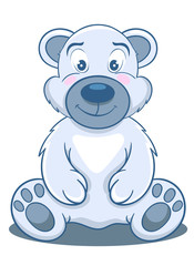 cartoon cute bear sitting, vector illustration