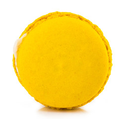 Sweet and colourful french macaroons or macaron on white background, Dessert