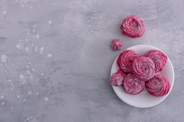 Homemade meringues cookies on plate