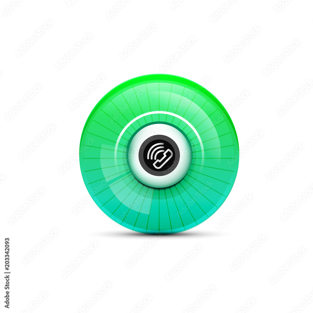 Wall mural vector phone support web button