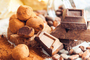 homemade truffle with ingredients