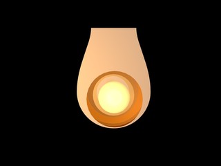 Fototapeta na wymiar 3d rendering of a golden lamp pendant isolated on a black background