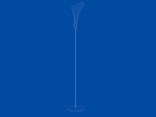 3d rendering of a blueprint lamp light holder isolate on a blue background