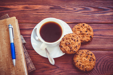 Coffee Break - Notepad and Pen along with coffee 