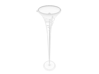 3d rendering of a blueprint lamp light holder isolate on a white background