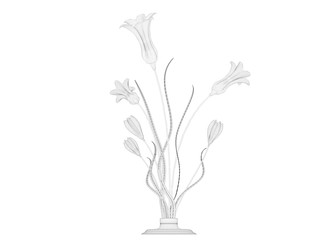 Fototapeta na wymiar 3d rendering of a blueprint lamp light holder isolate on a white background