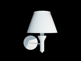 3d rendering of a white lamp pendant isolated on a black background