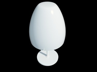 3d rendering of a white lamp pendant isolated on a black background