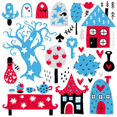 Fairytale vector elements