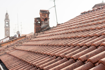 red roofs of Italyan town Lomazzo