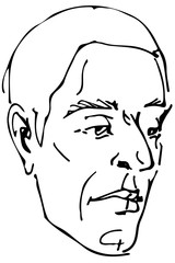 vector sketch of a beautiful man profile