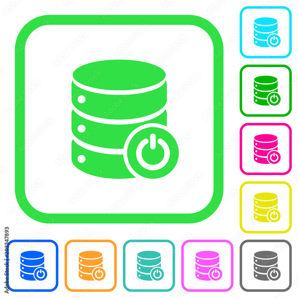 Poster database main switch vivid colored flat icons