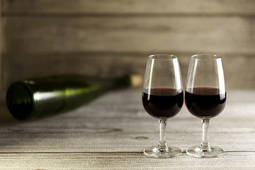 two glasses of red wine