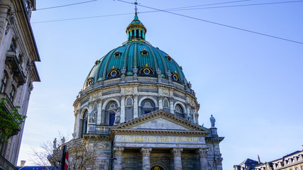 Close up details of Frederik's Church in Copenhagen, Denmark