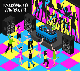 Dj And Party Isometric Illustration