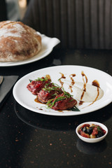 Delicious meal in cafe