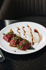 Delicious meal in cafe