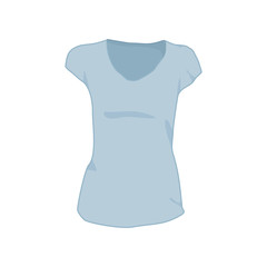 Soft Blue Woman Shirt Fashion Style Item Illustration