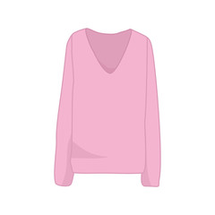 Pink Long Sleeve Sweater Fashion Style Item Illustration Design
