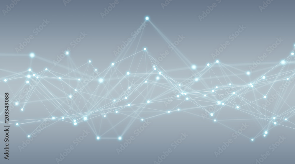 Poster Connections system and datas exchanges 3D rendering
