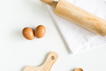 White kitchen table with tools