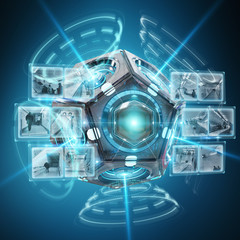 Futuristic drone security camera illustration 3D rendering