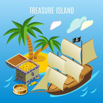 Treasure Island Isometric Game Background