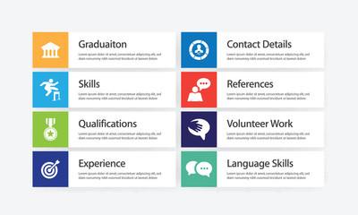 Curriculum Vitae Infographic Icon Set