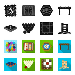 Board game black,flet icons in set collection for design. Game and entertainment vector symbol stock web illustration. © pandavector